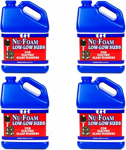 Nu-Foam Low Low Suds Liquid Detergent for Bar Glassware - Original Streak-Free Solution - Hand Washing Bar, Tavern, Brewery Supplies - Concentrated (1/2 Gallon Jug) in Saudi Arabia