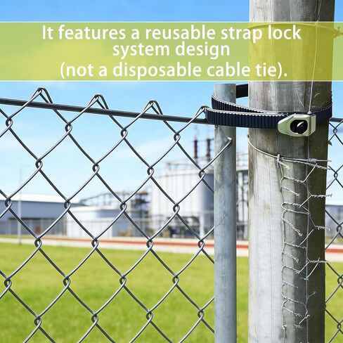 ربطات عنق بسقاطة شديدة التحمل وقابلة لإعادة الاستخدام، أربطة كابل قفل قابلة للتعديل مقاس 12 و20 بوصة مع تصميم قفل حزام، إبزيم من الفولاذ المقاوم للصدأ، أشرطة تأمين سوداء مقاومة للأشعة فوق البنفسجية في الهواء الطلق (6 قطع/20 بوصة) in Kuwait