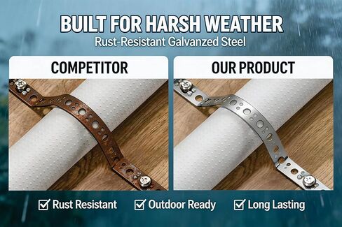 32.8FT Heavy Duty Perforated Metal Strapping, Galvanized Pipe Hanger Strap for Duct, Pipe, DIY & Construction - Strong, Flexible, Easy to Cut, Rust-Resistant in Kuwait