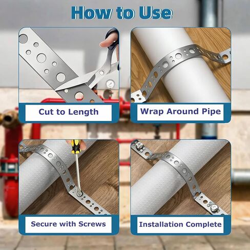 32.8FT Heavy Duty Perforated Metal Strapping, Galvanized Pipe Hanger Strap for Duct, Pipe, DIY & Construction - Strong, Flexible, Easy to Cut, Rust-Resistant in Kuwait