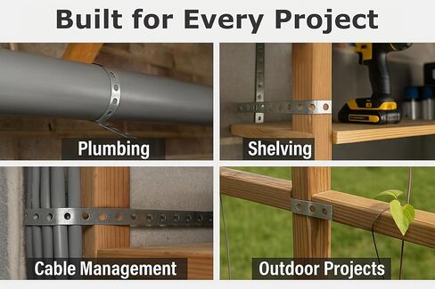 32.8FT Heavy Duty Perforated Metal Strapping, Galvanized Pipe Hanger Strap for Duct, Pipe, DIY & Construction - Strong, Flexible, Easy to Cut, Rust-Resistant in Kuwait