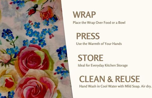 Beeswax Food Wraps (3-Pack S/M/L) – Reusable & Washable Food Storage Wraps, Plastic-Free Alternative for Sandwiches, Produce & Bowls in Saudi Arabia