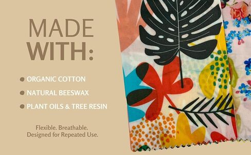 Beeswax Food Wraps (3-Pack S/M/L) – Reusable & Washable Food Storage Wraps, Plastic-Free Alternative for Sandwiches, Produce & Bowls in Saudi Arabia