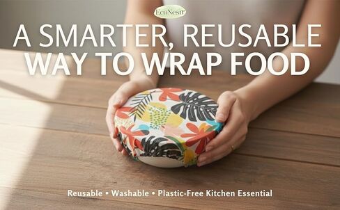 Beeswax Food Wraps (3-Pack S/M/L) – Reusable & Washable Food Storage Wraps, Plastic-Free Alternative for Sandwiches, Produce & Bowls in Saudi Arabia