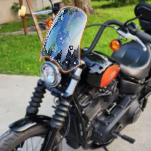 Motorcycle WindScreen for Universal Har-ley FXST Softail/FXSTB Night Train FXDC Wide Glide/FXSB Breakout/FXDL Low Rider Windshield Windproof Protector Fairing Wind Deflector (Grey Smoke) in Kuwait