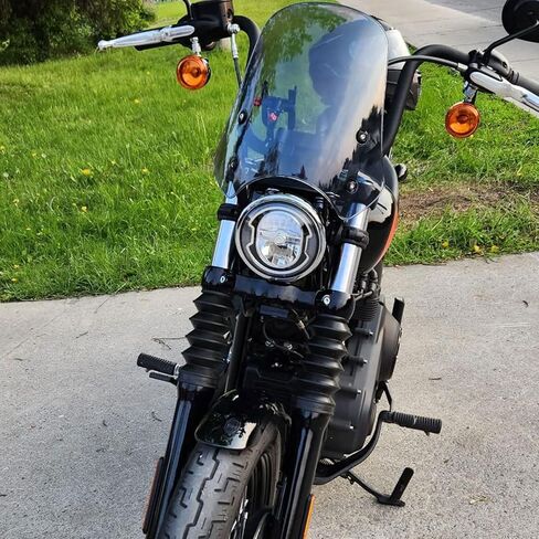 Motorcycle WindScreen for Universal Har-ley FXST Softail/FXSTB Night Train FXDC Wide Glide/FXSB Breakout/FXDL Low Rider Windshield Windproof Protector Fairing Wind Deflector (Grey Smoke) in Kuwait