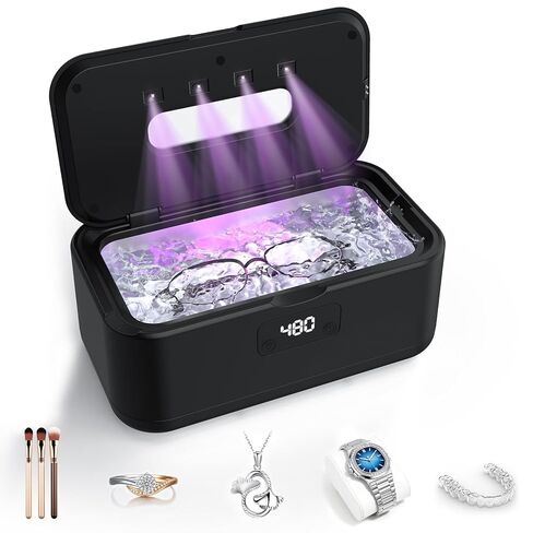 منظف ​​المجوهرات بالموجات فوق الصوتية من تيبال، جهاز تنظيف المجوهرات الاحترافي بالموجات فوق الصوتية بقدرة 50 كيلو هرتز للمجوهرات والنظارات والخواتم وحزام الساعة وأطقم الأسنان وخزان من الفولاذ المقاوم للصدأ 304 in Kuwait