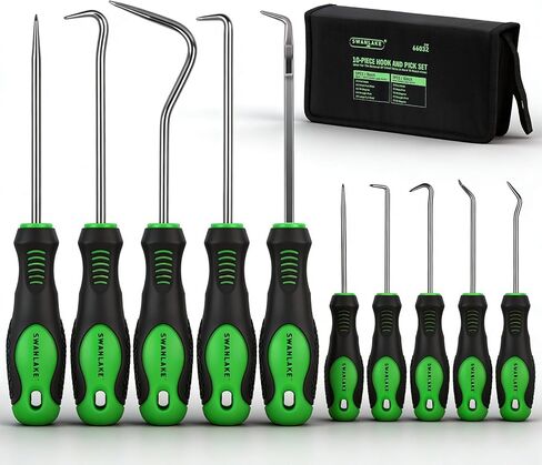 Swanlake 10pcs اختيار وخطاف مجموعة ، مجموعة اختيار لسيارات زيت السيارات/O-Ring Seal Gasket اختيار Mini Hooks Puller Remover (10pcs) in Saudi Arabia