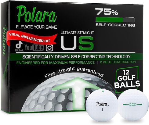 Polara Self-Correcting Golf Balls – High-Performance Golf Balls with Soft Feel, Anti-Slice & Hook Correction, Exceeds USGA Limits, Dimple Design for Maximum Distance, Golf Accessories for Men & Women in Saudi Arabia