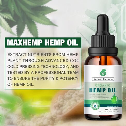 2 Pack Hemp Oil Organic Premium for Pain Relief, Skin, Anxiety - 2,800,000 Maximum Strength - 100% Natural Hemp Drops Tincture - Hemp Oils with Vegan, Non-GMO Grown in Kuwait