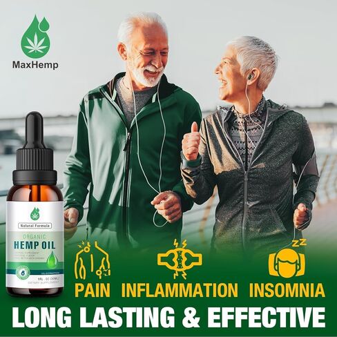 2 Pack Hemp Oil Organic Premium for Pain Relief, Skin, Anxiety - 2,800,000 Maximum Strength - 100% Natural Hemp Drops Tincture - Hemp Oils with Vegan, Non-GMO Grown in Saudi Arabia