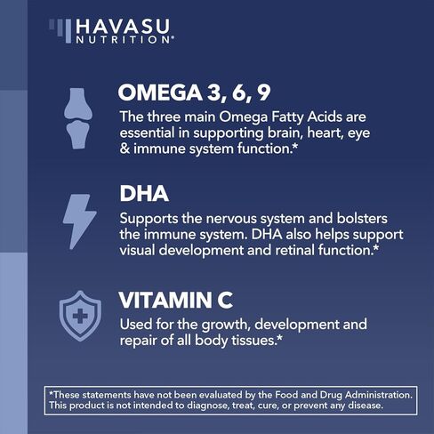 أوميغا 3 6 9 + علكات DHA للبالغين - بديل زيت السمك النباتي مع زيت بذور الشيا والطحالب - دعم وظيفة الدماغ والمناعة - نكهات الليمون والبرتقال - صديق للنباتيين - 60 قطعة in Kuwait