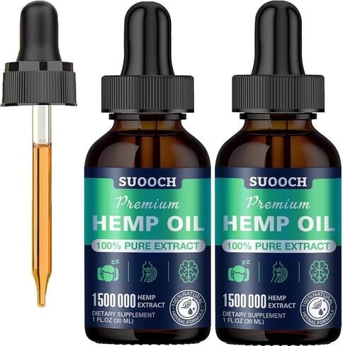 قطرات زيت النمر (عبوتان) لتخفيف الألم والقلق والجلد - صبغة القنب العضوي ذات القوة العالية - مستخلص زيوت النمر الطبيعية - مكملات غذائية نباتية وغير معدلة وراثيًا in Kuwait