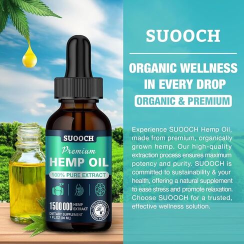 قطرات زيت النمر (عبوتان) لتخفيف الألم والقلق والجلد - صبغة القنب العضوي ذات القوة العالية - مستخلص زيوت النمر الطبيعية - مكملات غذائية نباتية وغير معدلة وراثيًا in Kuwait