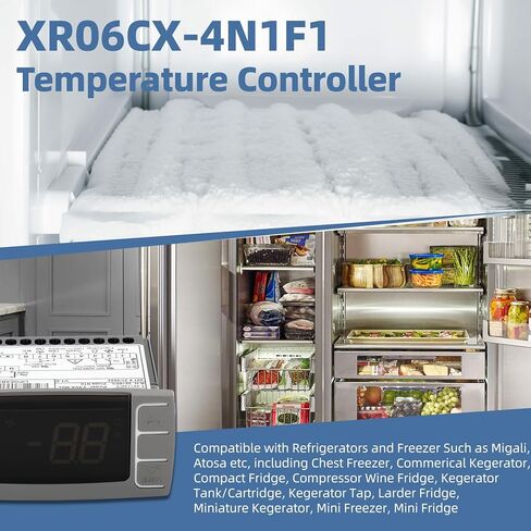 for Dixell XR06CX-4N1F1 Temperature Controllers, Programmable Digital Thermostat with Sensor Probe Fit for 120V 50-60hz Commercial Refrigerators/Freezer (Includes Mounting Hardware) in Kuwait