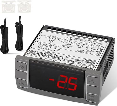 for Dixell XR06CX-4N1F1 Temperature Controllers, Programmable Digital Thermostat with Sensor Probe Fit for 120V 50-60hz Commercial Refrigerators/Freezer (Includes Mounting Hardware) in Kuwait