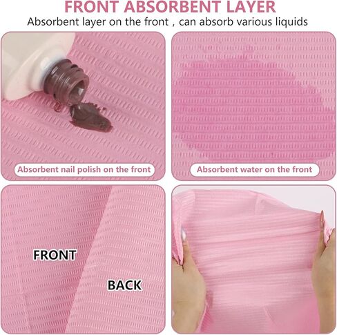 125 Pack Dental Bibs Disposable 3 Ply Dental Bibs Waterproof Pink Dental Bibs for Nail Salon, Dental Clinic, Pet Feeding, Tattoo Shop in Kuwait