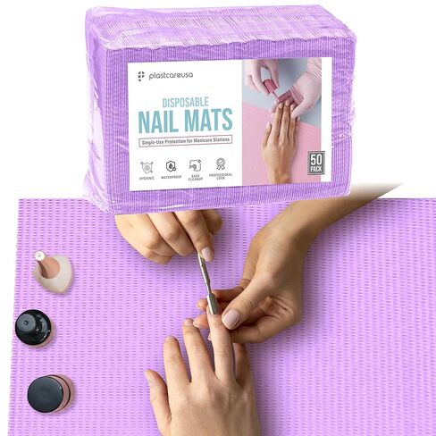 Disposable Nail Mats 50 Pcs - Salon Paper Towel and Table Cover for Nail Tech - 3 Ply Waterproof Manicure Prep Pads - Acrylic Art Supplies and Accessories (Black) in Saudi Arabia