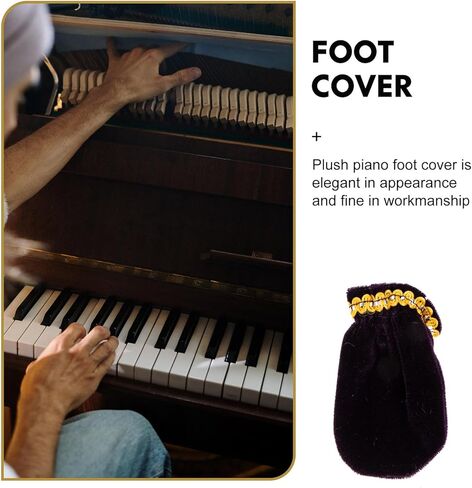 Veemoon 6pcs Piano Pedal Protective Covers Velvet Sleeve Set Black and Dark Red Piano Foot Pad Protectors for Musical Instruments and Keyboard Pedals in Saudi Arabia