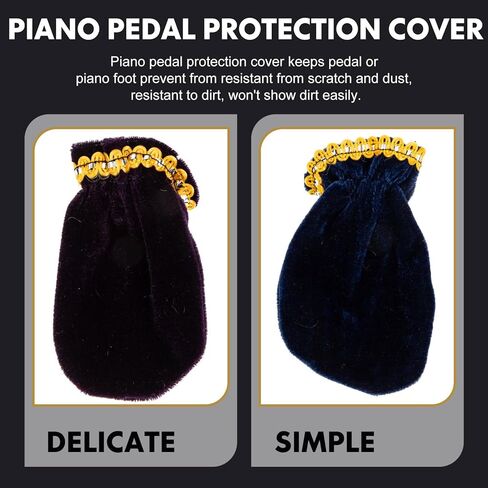 Veemoon 6pcs Piano Pedal Protective Covers Velvet Sleeve Set Black and Dark Red Piano Foot Pad Protectors for Musical Instruments and Keyboard Pedals in Saudi Arabia