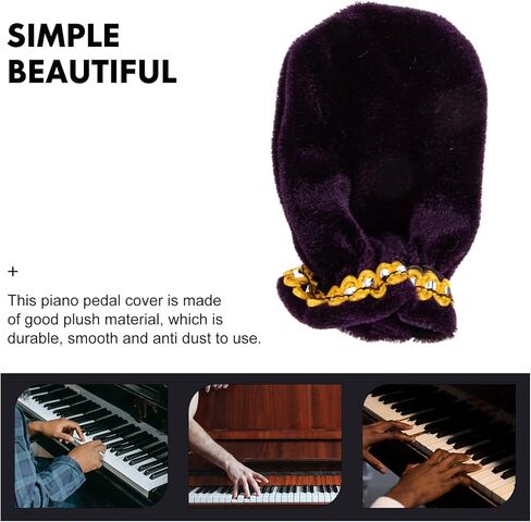 Veemoon 6pcs Piano Pedal Protective Covers Velvet Sleeve Set Black and Dark Red Piano Foot Pad Protectors for Musical Instruments and Keyboard Pedals in Saudi Arabia