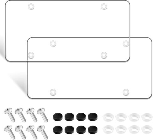 Flat Clear License Plate Cover 2 Pack of Heavy Duty Shields Unbreakable (Clear-B) in Saudi Arabia