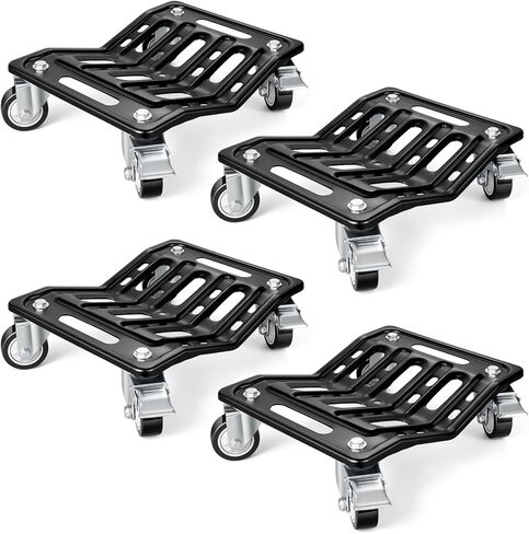 KEDSUM Car Dolly Set of 4, 6000 LBS Heavy Duty Car Wheel Dolly, High-tensile Structural Steel & Reinforced Rid Design for Moving Cars, Trailers, SUV, Motorcycles and Boats in Kuwait