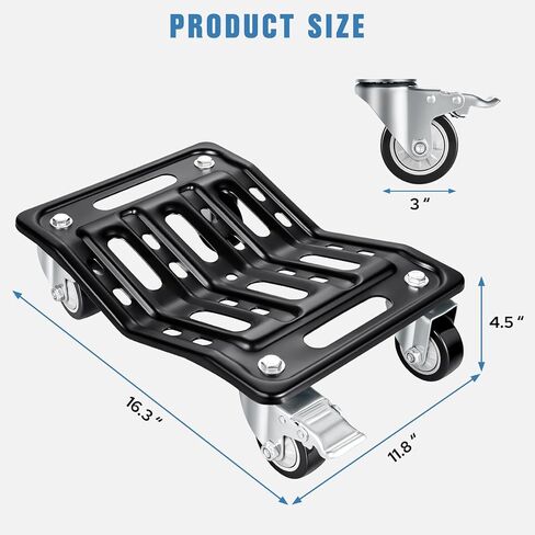 KEDSUM Car Dolly Set of 4, 6000 LBS Heavy Duty Car Wheel Dolly, High-tensile Structural Steel & Reinforced Rid Design for Moving Cars, Trailers, SUV, Motorcycles and Boats in Kuwait