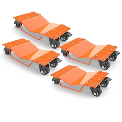 Wheel Dolly Set of 4, Car Moving Dolly 6000LBS Heavy-Duty Cart for Moving Cars, Trucks, Trailers, Motorcycles, and Boats, Black in Saudi Arabia