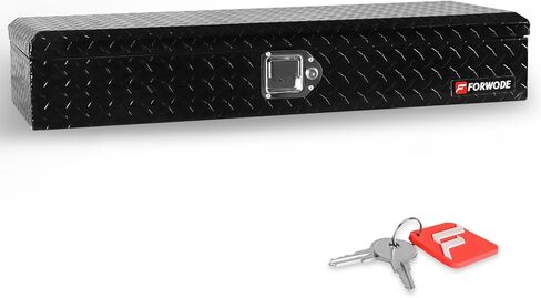 FORWODE 48 Inch Truck Bed Tool Box Aluminum for Pickup Truck Bed RV Toolbox Truck Bed Toolboxes Heavy Duty Waterproof Truck Storage Organizer Chest with Handle and Lock - Black in Kuwait