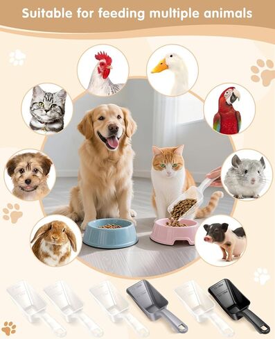 2-Pack Dog Food Scoop 1 Cup, Plastic Pet Food Measuring Scoop With Measuring Lines (1/2 & 1 Cup Markings) for Dogs, Cats, Fish, Bird（Transparent in Saudi Arabia