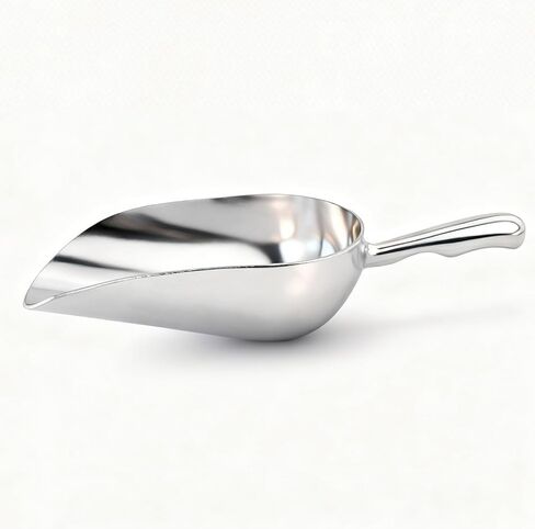 مغرفة من الألومنيوم المصبوب بوزن 6 أونصة، مغرفة ثلج صلبة من قطعة واحدة لدلو الثلج والبار والمطبخ ومغرفة طعام متعددة الأغراض للدقيق والسكر والفشار وأغذية الكلاب (فضي) (6 أونصة) in Kuwait