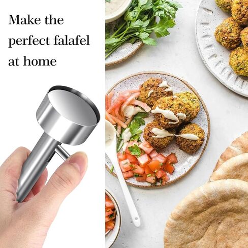 Falafel Scoop Maker, Stainless Steel Falafel Press Mold, Easy to Use and Clean, Non-Stick Meatball Press, Scoops, Middle Eastern Kitchen Tool (4cm) in Kuwait