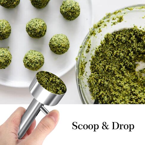 Falafel Scoop Maker, Stainless Steel Falafel Press Mold, Easy to Use and Clean, Non-Stick Meatball Press, Scoops, Middle Eastern Kitchen Tool (4cm) in Kuwait