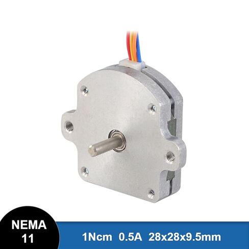 فطيرة موتور محرك متدرج ثنائي القطب 1.8deg 1Ncm 0.5A 28x28x9.5 مللي متر 4-الرصاص محرك متدرج مستدير 1 قطعة in Saudi Arabia