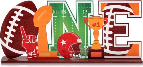 First Year Down Birthday Party Decorations 1st Football Birthday Decorations Wooden Table Centerpiece First Year Down One Sign for Boys Football Theme Touchdown Birthday Party Decor in Kuwait