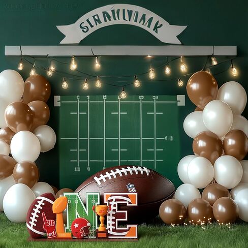First Year Down Birthday Party Decorations 1st Football Birthday Decorations Wooden Table Centerpiece First Year Down One Sign for Boys Football Theme Touchdown Birthday Party Decor in Kuwait