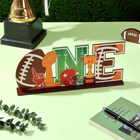 First Year Down Birthday Party Decorations 1st Football Birthday Decorations Wooden Table Centerpiece First Year Down One Sign for Boys Football Theme Touchdown Birthday Party Decor in Kuwait