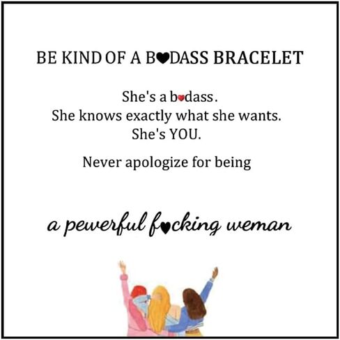 Be Kind Of A Badass Bracelet For Women, Inspirational Engraved Bangle Hidden Message Bracelets To My Badass Squad Best Friends Sorority Sisters Friendship Jewelry Gift in Kuwait