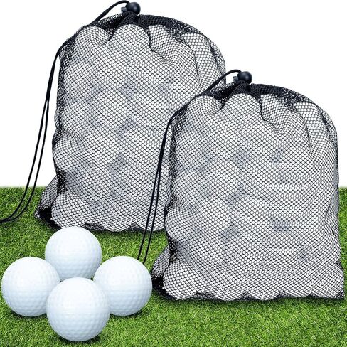 Yunsailing 200 Pcs Plastic Practice Golf Balls Limited Flight Training Golf Balls with 2 Mesh Bags for Indoor Outdoor Backyard Driving Range(White) in Saudi Arabia