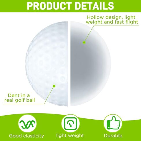 Yunsailing 200 Pcs Plastic Practice Golf Balls Limited Flight Training Golf Balls with 2 Mesh Bags for Indoor Outdoor Backyard Driving Range(White) in Saudi Arabia