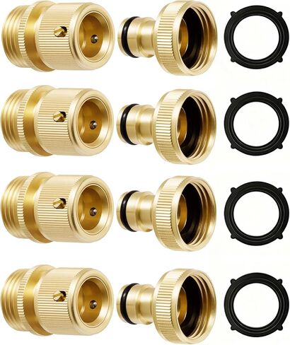 موصلات سريعة لخرطوم حديقة RainPoint، نحاس صلب عالي التحمل مقاس 3/4 بوصة GHT، تركيبات عالمية مانعة للتسرب لسهولة توصيل خرطوم المياه (مجموعتان) in Kuwait