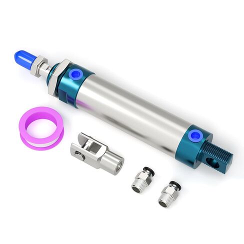 Double-Acting Pneumatic Cylinder (25mm Bore x 50mm Stroke) with Y Connector and Fittings MAL25x50 in Kuwait