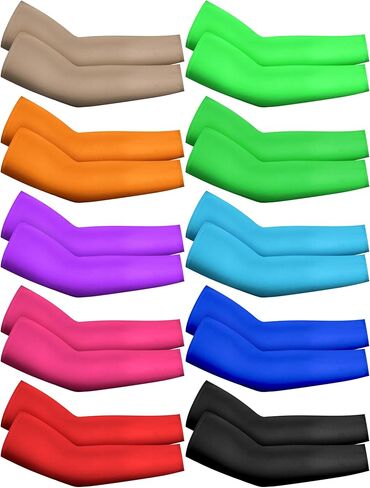 Geyoga 10 Pairs Kids Arm Sleeves Ice Cream Arm Sleeves Baseball Youth UV Protection Anti-slip Silk Covers in Kuwait
