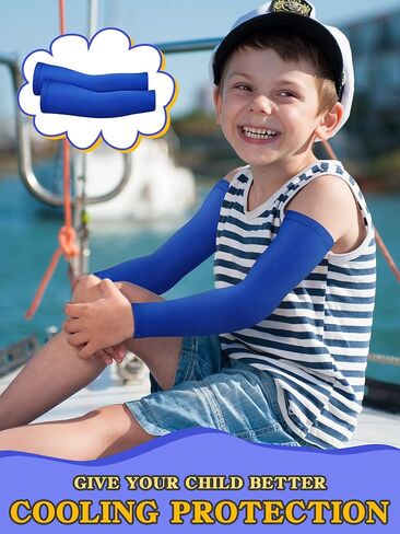Geyoga 10 Pairs Kids Arm Sleeves Ice Cream Arm Sleeves Baseball Youth UV Protection Anti-slip Silk Covers in Kuwait