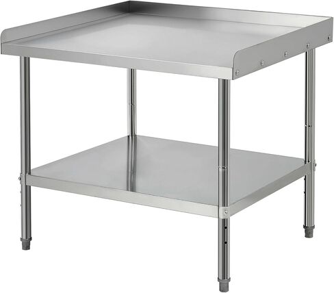 Equipment Grill Stand Table 12x24x30 Inch Stainless Steel NSF Certified 400 Lbs Capacity with Adjustable Legs, 2" Edge Baffle, for Hotel, Home, Commercial Restaurant Kitchen in Kuwait
