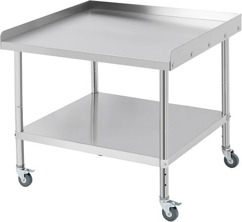Equipment Grill Stand Table 12x24x30 Inch Stainless Steel NSF Certified 400 Lbs Capacity with Adjustable Legs, 2" Edge Baffle, for Hotel, Home, Commercial Restaurant Kitchen in Kuwait