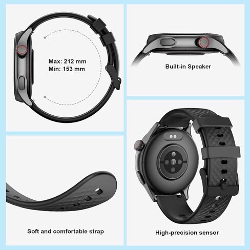 Smart Watch for Men Women, 1.46'' AMOLED Ultra-HD Screen Fitness Tracker with Heart Rate/Sleep/SpO2 Monitor, Answer/Make Call, 3ATM Waterproof Smartwatch for iPhone/Samsung/Android, 110+ Sport Modes in Saudi Arabia