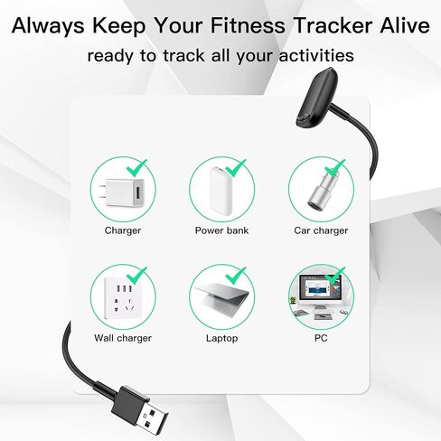 كابل شاحن بديل لـ Fitbit Charge 6/Charge 5/Luxe Fitness Tracker (3.3 قدم/1 حزمة) in Kuwait