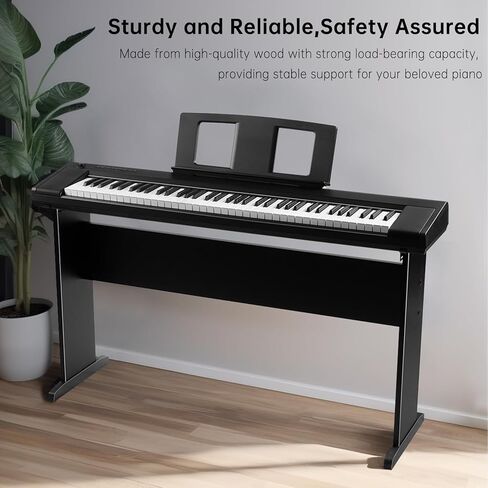 AODSK Universal Wooden Stand for Digital Pianos, Reinforced Edition, Adjustable Width Digital Piano Rack—Sturdy, Non-Slip, Scratch-Resistant Design, Compatible with Multiple Keyboards in Saudi Arabia